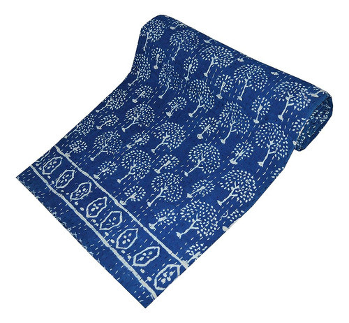 Yuvancrafts Indian Block Print Kantha Quilt Queen Size Kanth 1