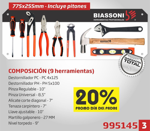 Juego De Herramientas 9 Piezas Biazzoni Promocion Limitada 0