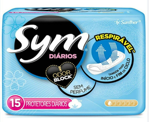 Absorvente Sym Protetor Diário Sem Perfume 15 Unidades 1