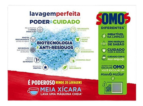 Kit 2 Lava-roupas Em Pó Omo Lavagem Perfeita 1,6kg Promoção 1