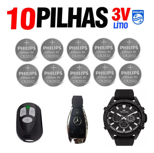 10 Pilhas Philips Cr2032 3v Original Rgf Distribuidora 1