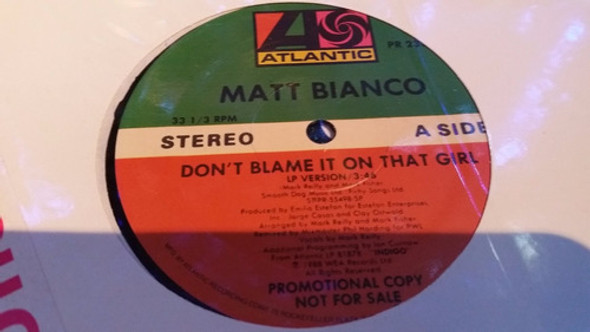 Matt Bianco Dont Blame It On That Girl Vinilo Maxi Promo 1