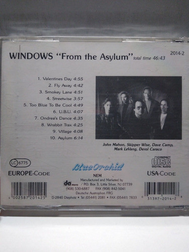 Windows From The Asylum Cd Nuevo 1
