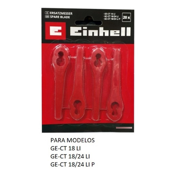 Repuesto Pack 20 Cuchillas P/ Bordeadora Einhell Ge-ct 18 Li 1