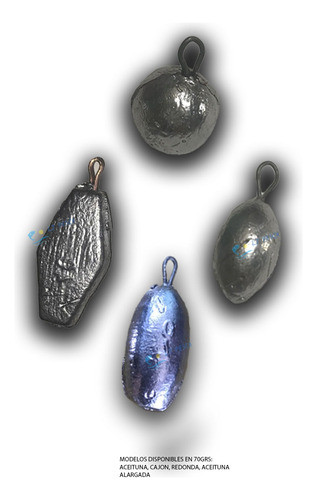4 Unid De Plomadas Comunes De 70gr Ideal Pesca Variada 1