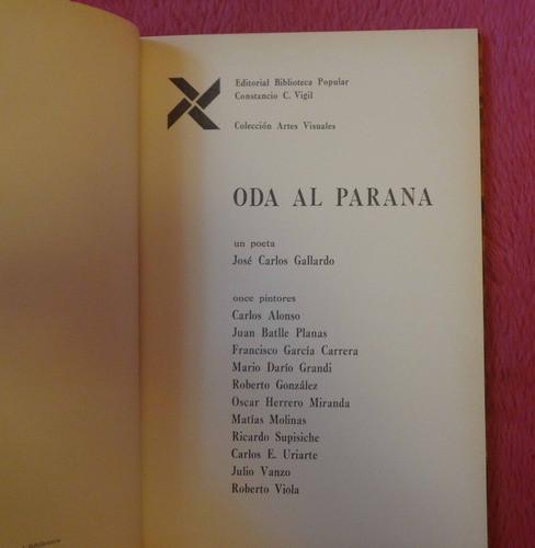 Oda Al Paraná De José Carlos Gallardo Un Poeta Once Pintores 1