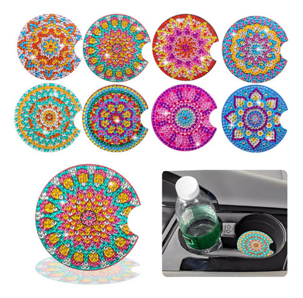 Kit Pintura Diamante 8 Posavasos 7cm De Diametro 0