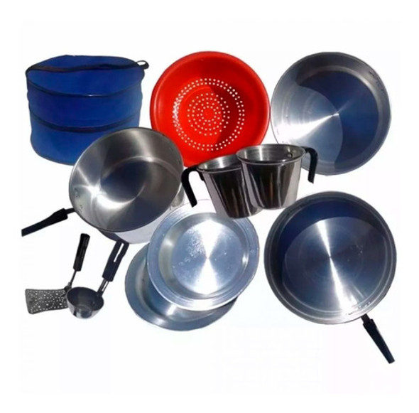 Marmita 2 Personas Mochilero Camping Set D Cocina 12p Brogas 1