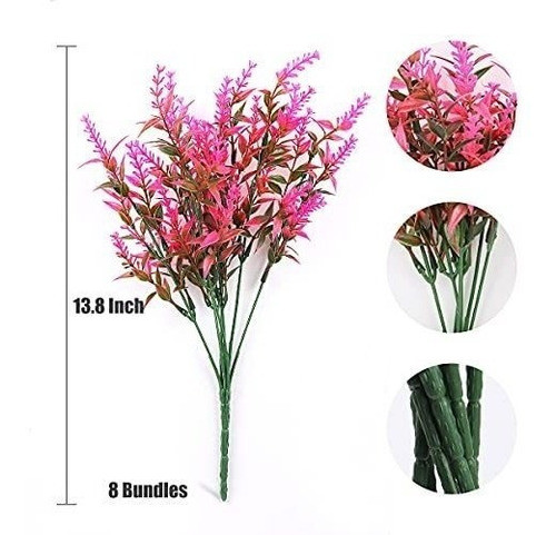 8 Flores Artificiales P/decorar Resistentes Uv- Rosa 1