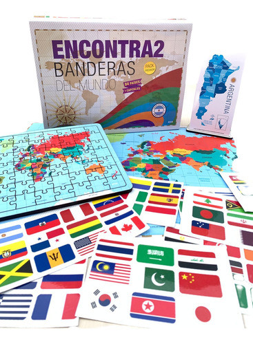 Juego De Memoria Encontra2 Banderas Del Mundo Pack Premium 0