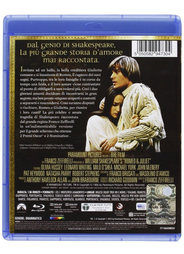 Blu-ray Romeo & Juliet / Romeo Y Julieta 1968 /de Zeffirelli 1