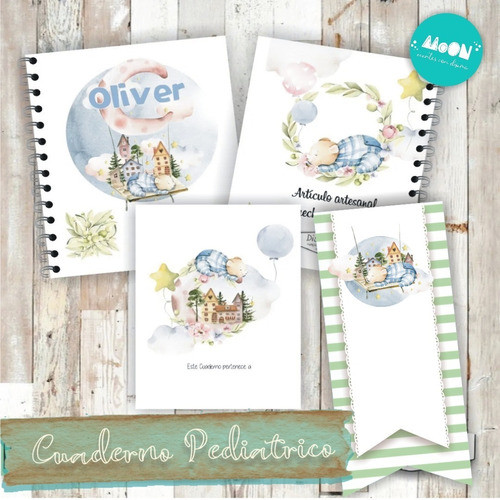 Cuaderno Pediátrico Digital Editable Pdf Osito En Nube 0