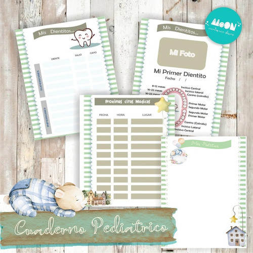 Cuaderno Pediátrico Digital Editable Pdf Osito En Nube 1
