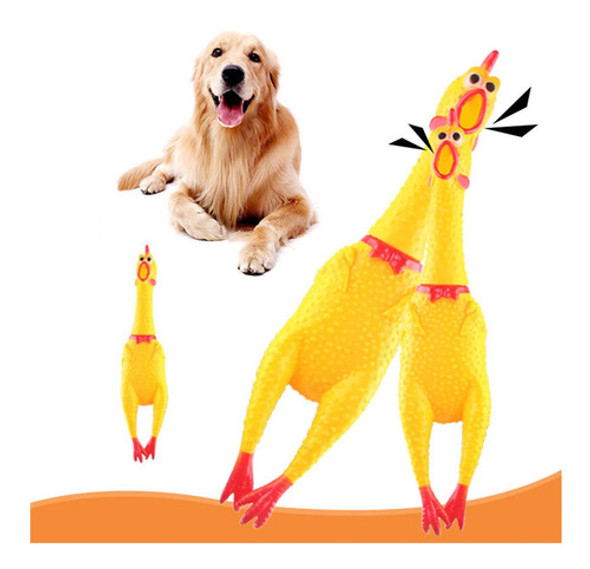 Brinquedo Para Cachorro Frango De Plastico Com Som 16cm 0