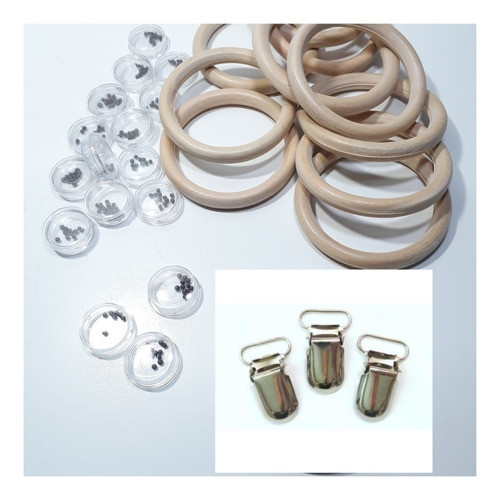 Combo Sonajero Argolla 88mm Cajita Broche Madison X25 C/u 1