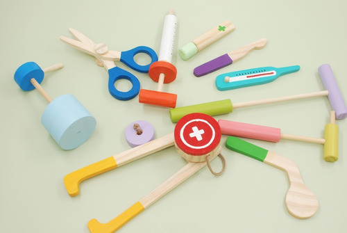 Kit De Medico Doctor X 11 Piezas Madera Juguete Infantil 1