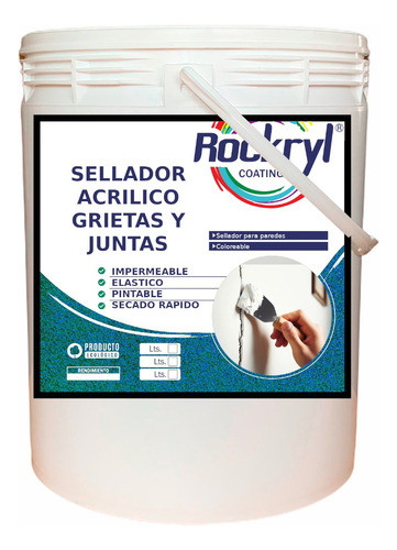 Masilla Sellador Pintable Para Grietas Juntas 6 Kg Rockryl 0