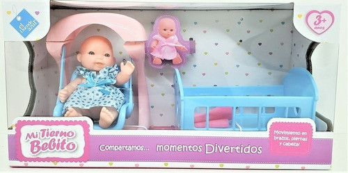 Mi Tierno Bebito Fibro Duende Azul Muñeca Mecanismo 7143 0