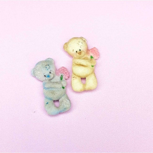 Molde De Silicone Ursinho Urso Com Buque De Flores 0