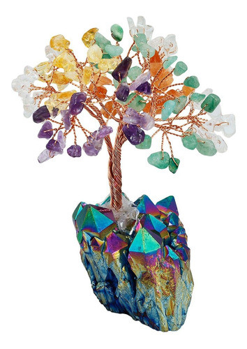 Sunyik Árbol Dinero Cristal Multicolor Natural, Figura Con A 0