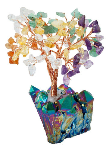 Sunyik Árbol Dinero Cristal Multicolor Natural, Figura Con A 1