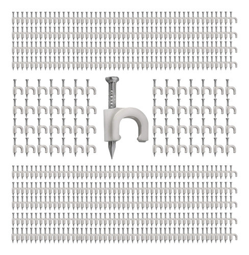 Kit 10.000 Grampo Fixa Fio Cabo Coaxial Rg59 7mm Branco 0