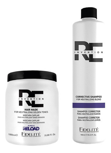 Shampoo 900ml + Mascara 1 Kg Matizador Corrector Fidelite 0