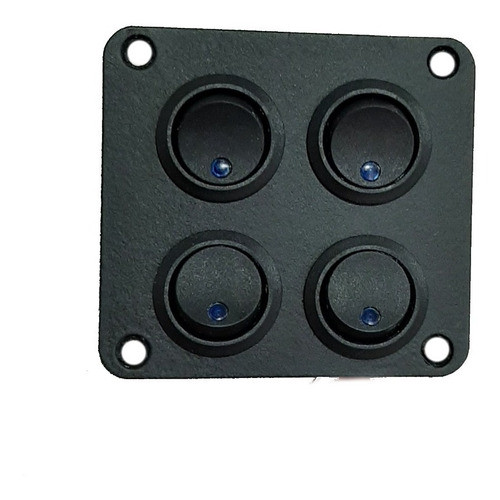 Tablero Nautico 4 Interruptores Negro Con Luz 0