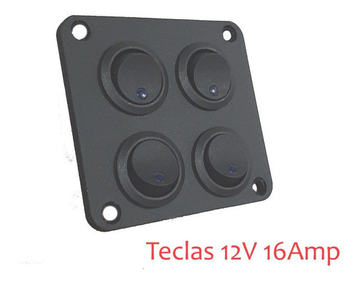 Tablero Nautico 4 Interruptores Negro Con Luz 1