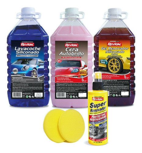 Shampoo Azul Gel Ambar Autobrillo  Renovador Y Pads Revigal 0