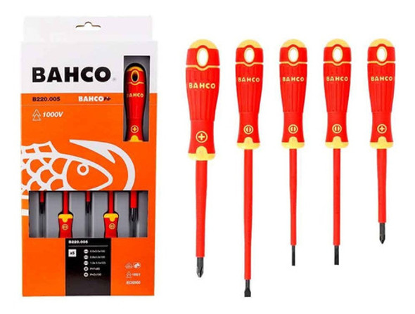 Destornilladores Fit 1000v Set 5 Pzas B220.005 Bahco 1 Destornilladores Fit 1000v Set 5 Pzas B220.005 Bahco 1