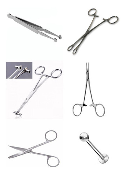 Kit Pinzas Piercing 5 Instrumentos 0 Kit Pinzas Piercing 5 Instrumentos 0