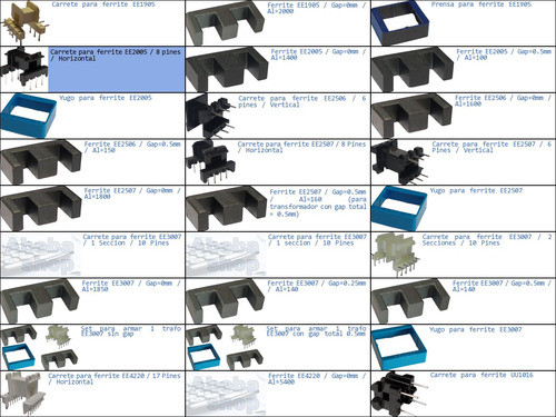 Carrete Para Ferrite Ee2005 8 Pines Horizontal-p 1