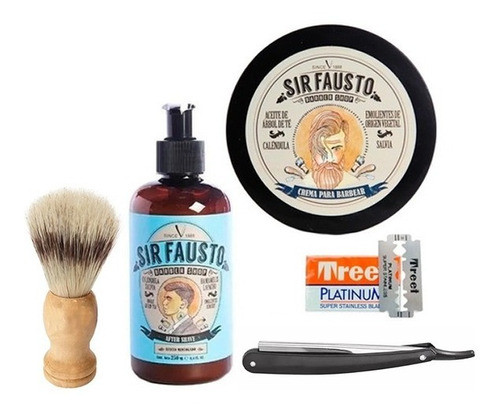 Sir Fausto Barberia Crema Afeitar After Shave Brocha Navajin 0