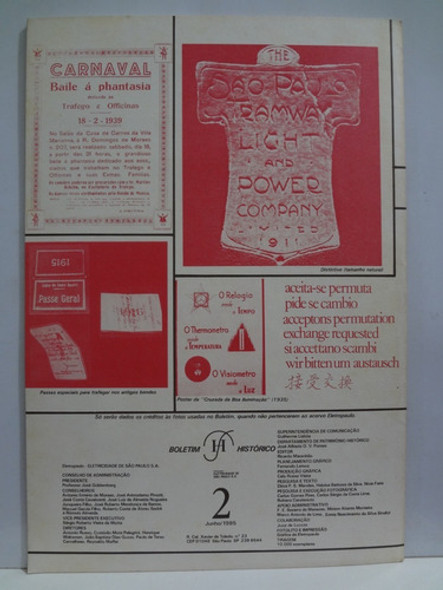 Revista Boletim Histórico Nº 02 Eletropaulo  Junho / 1985 1