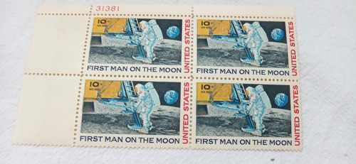 Lote Estampillas First Man On The Moon Eeuu 0