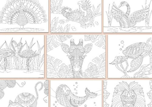 Block Garabatos Mandalas Animales Tamaño Nº5 20 Hojas 1