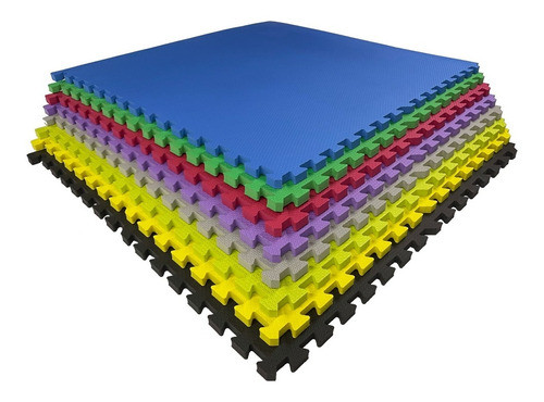 Kit 5 Tatame Tapete Eva 100x100x2cm 1x1 Metro 20mm 0