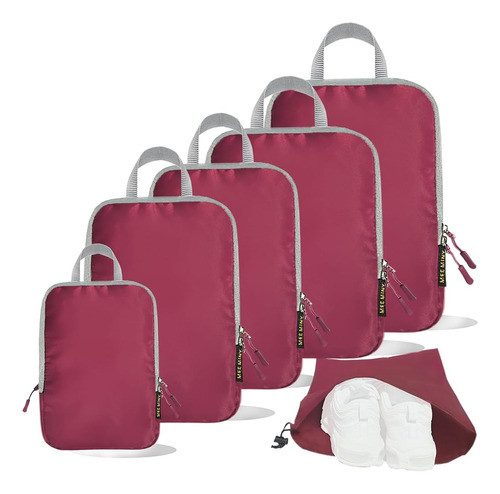 Meeminy 6 Set Cubos De Embalaje De Compresión, Equipaje, Org 0