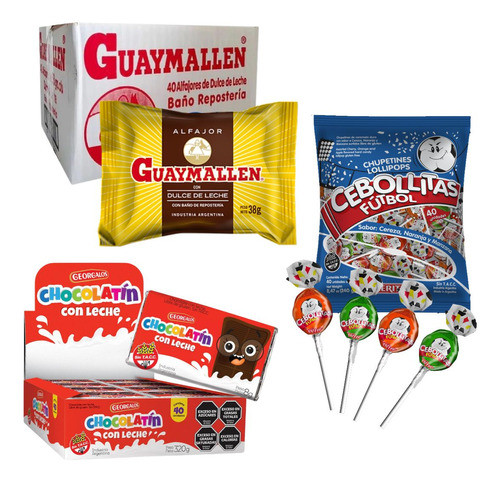 Combo Golosinas Cumpleaños Souvenir Candy Bar 40 Chicos 0
