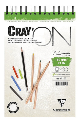 Bloco Clairefontaine Cray On 160g/m2 A4 30fls 975031 0