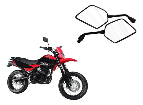 Kit X2 Espejos Negro Mate Beta Motard 200 R / D Tdm Esp-skua 0