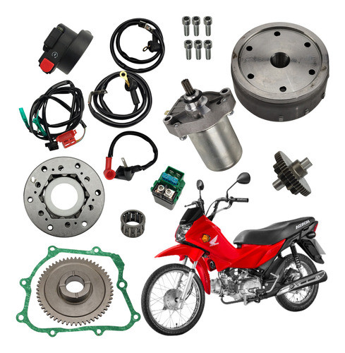 Adaptação Partida Elétrica Pop 100 Kit Completo Start 0
