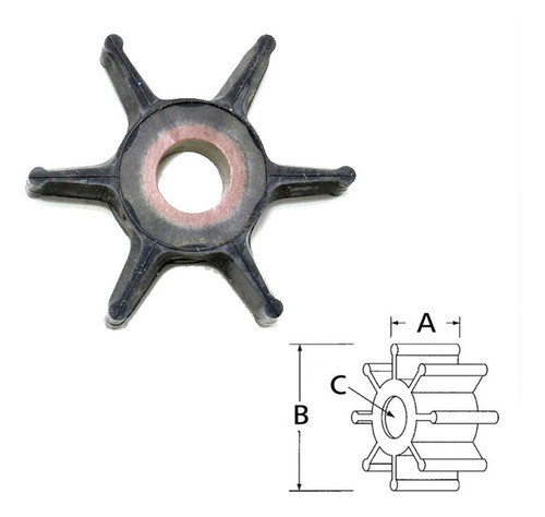 Rotor Bomba Agua Force 25-50hp Chrysler 35-55 Motor Nautico 0