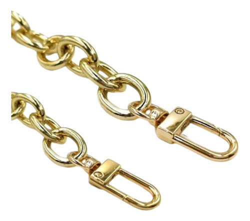 Alça De Bolsa Corrente Com Mosquetão - 1,20m - Dourado Claro 0