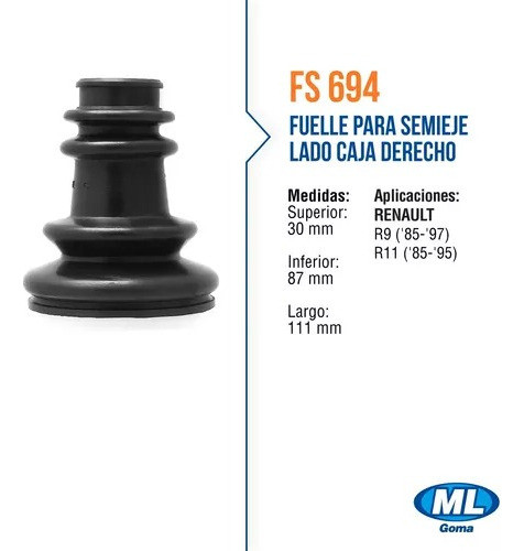 Kit Fuelle Semieje Derecho Lado Caja Renault 9 11 C/ Resorte 1