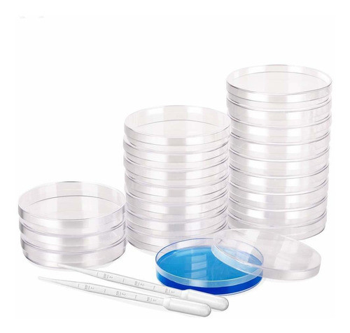 6 Placas De Petri De Polipropileno Con Tapa - Esteriles 0