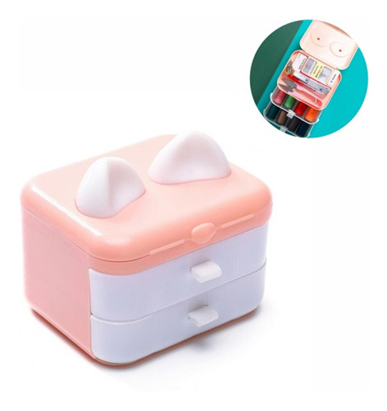 Mini Kit Costura Manual Orelha Gatinho Rosa Pequenos Reparos 0 Mini Kit Costura Manual Orelha Gatinho Rosa Pequenos Reparos 0