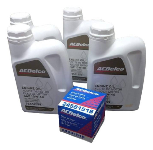 Kit Filtro De Aceite Corsa 1.4/1.6 + 10w40 Acdelco X4lts 0