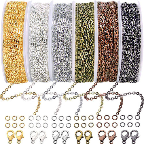 Kit Cadenas De Eslabones De Cable De 18m 6 Colores Artesania 0